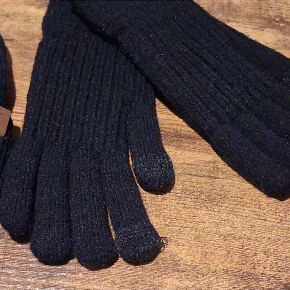Men's Black Insulated Beanie Hat Solid Knit One Size Fall/Winter